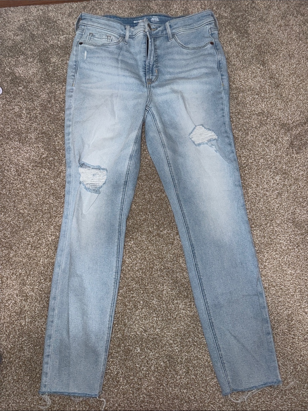 Old Navy Light Blue Distressed Skinny Jeans